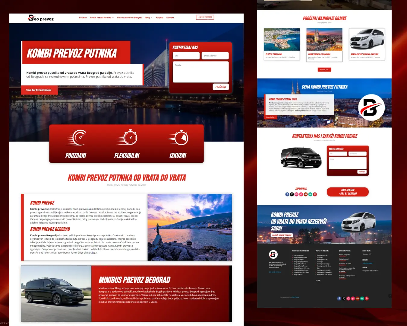 Web sajt za Kombi Prevoz Beoprevoz Beograd - Gastroklik