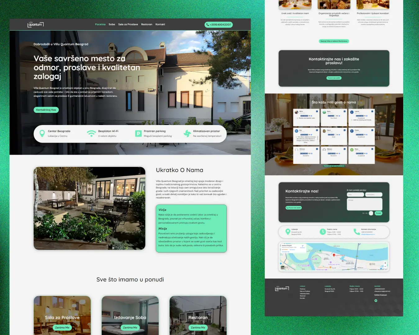 Web sajt za Villa Quantum Beograd - Gastroklik